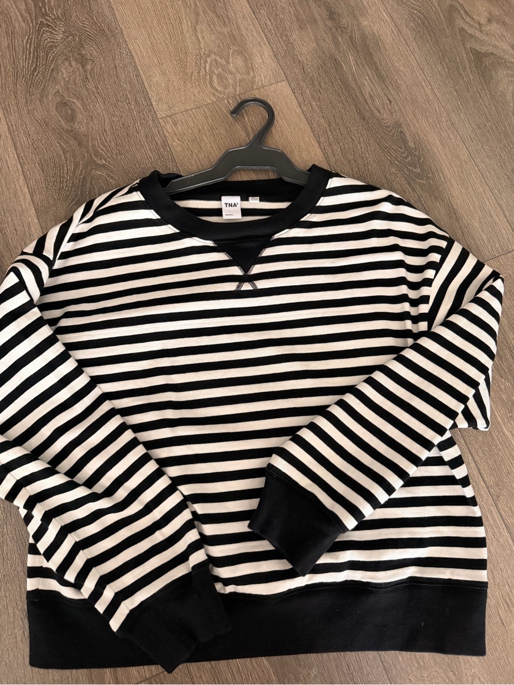 Aritzia TNA Black & White Striped Sweater